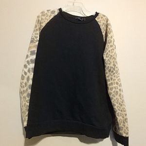 Forever21 leopard sleeve sweater